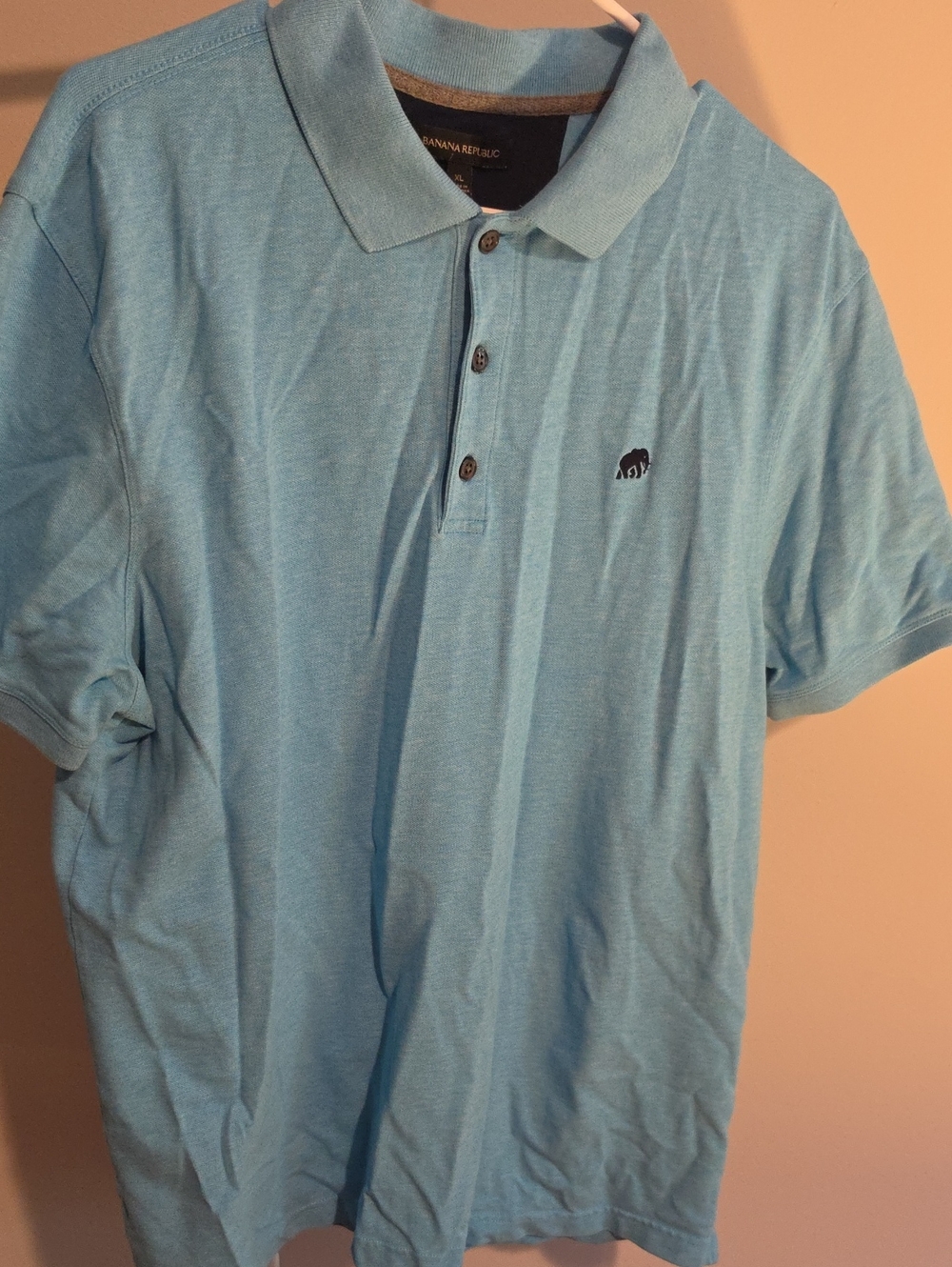Banana Republic Men's Sky Blue Polo with Embroidered Logo XL